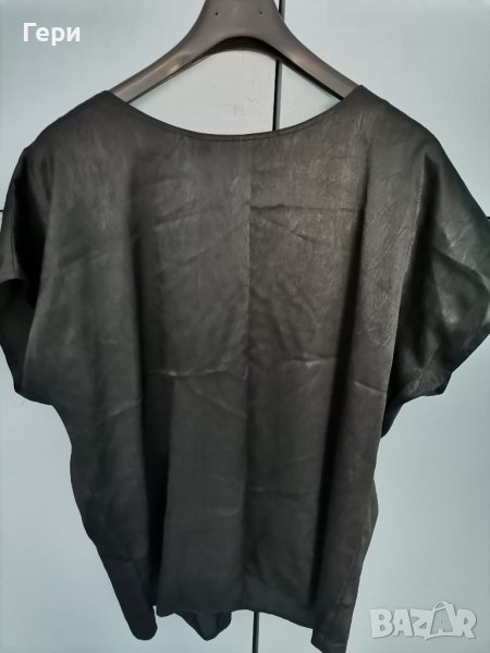 Черна сатенена блузка, снимка 1
