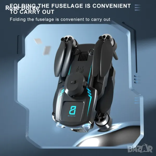 Сгъваем дрон с 8k HD Двойна камера 360 ° на заснемане "Дрон S169 с 4К двойна камера , снимка 1