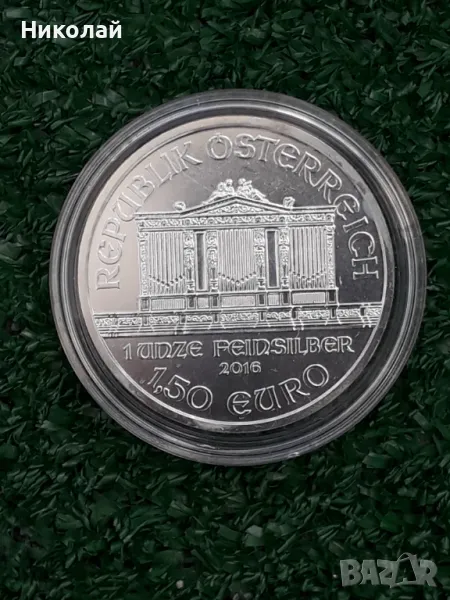 инвестиционна монета от 1 тройунция сребро "Виенска филхармония", снимка 1