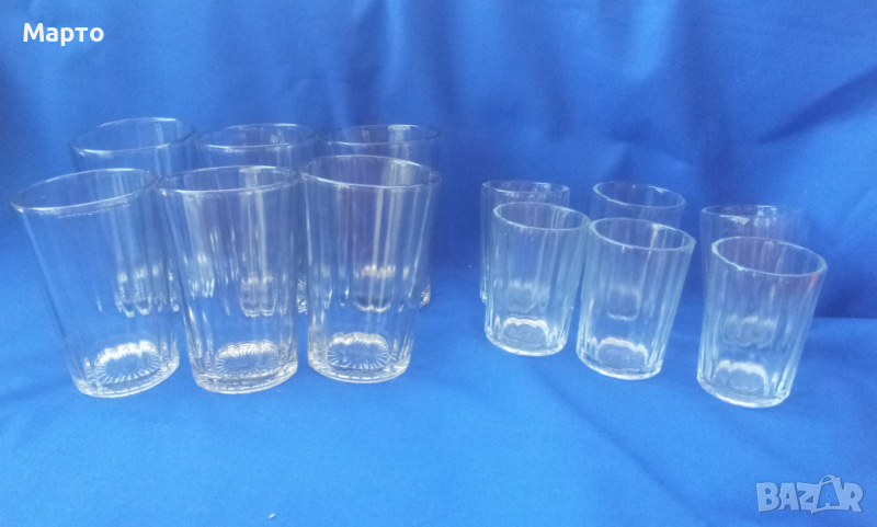 Руски стакани големи за чай, безалкохолно и малки за контцентрат и греяна ракия по 6 бр, снимка 1