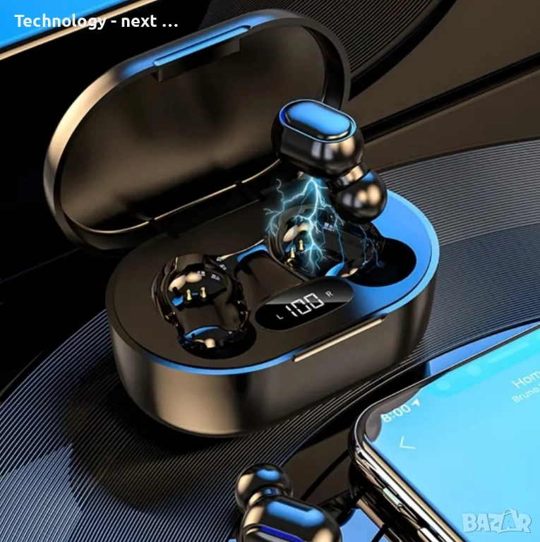 Bluetooth слушалки, Безжични слушалки за уши Bluetooth слушалки с микрофон, Hi-Fi стерео, LED диспле, снимка 1