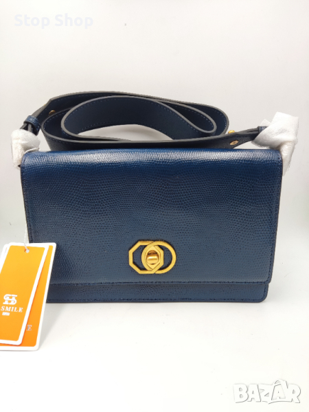 Чанта естествена кожа 21.5х13.5х6.5 см , снимка 1