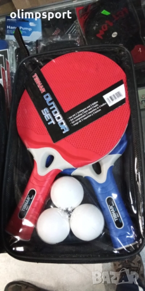 хилки за тенис на маса - пинг понг нови tibhar tt set outdoor 2 ракети платмаса и гума водоустойчиви, снимка 1