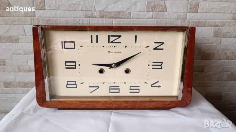 Стар руски каминен часовник - Янтар / Jantar - 1970г., снимка 1
