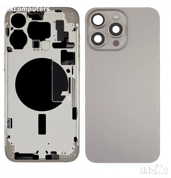 Капак батерия / Задно стъкло Оригинал Оборудван за iPhone 15 Pro 6.1/ Графит / КЛАС A Баркод : 48389, снимка 1