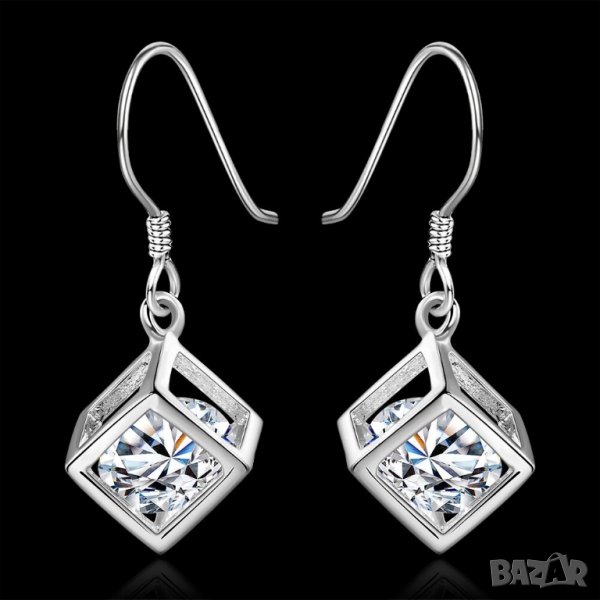 Сребърни обеци с топази, снимка 1