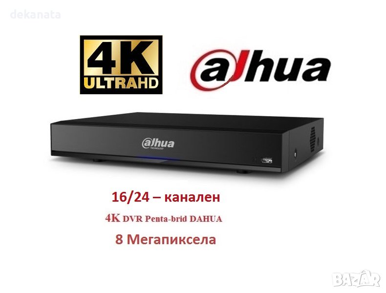 4K 8 Мегапиксела 16/24-канален Penta-brid DVR XVR Dahua супер резолюция, снимка 1