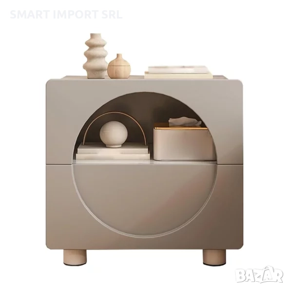 Модерно нощно шкафче Smart Heater, с място за съхранение – сиво, снимка 1