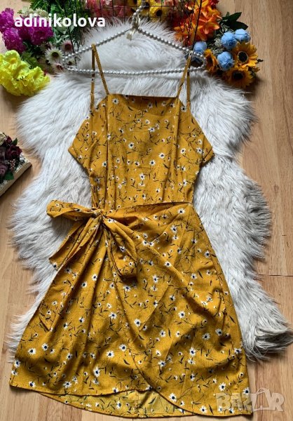 Рокля горчица с гол гръб Shein, снимка 1