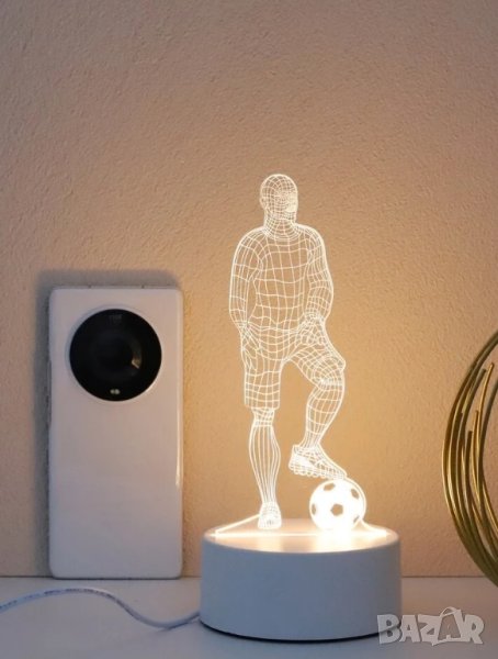 Лед нощна лампа футболист за подарък , снимка 1