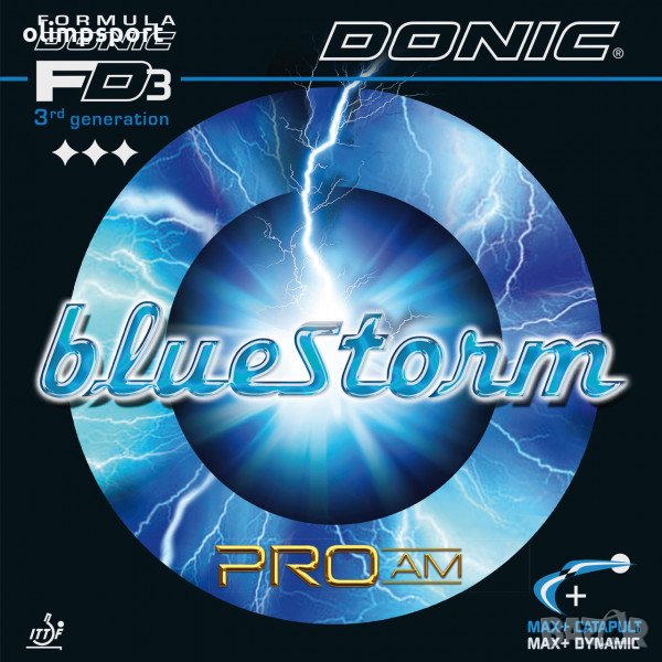 гума за тенис на маса Donic BlueStorm Pro AM нова черна ,червена мах дебелина скорост 11- контрол 6 , снимка 1