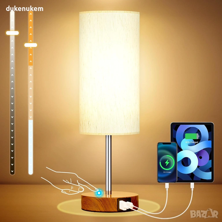 LED нощна лампа с USB зареждане и сензорно управление, снимка 1