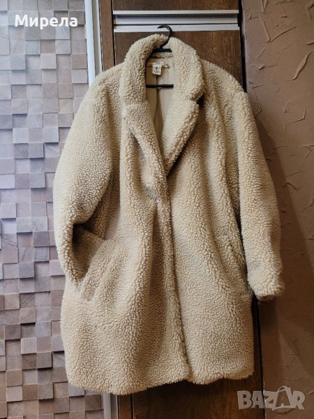 H&M oversized пухено палто,бежево, снимка 1
