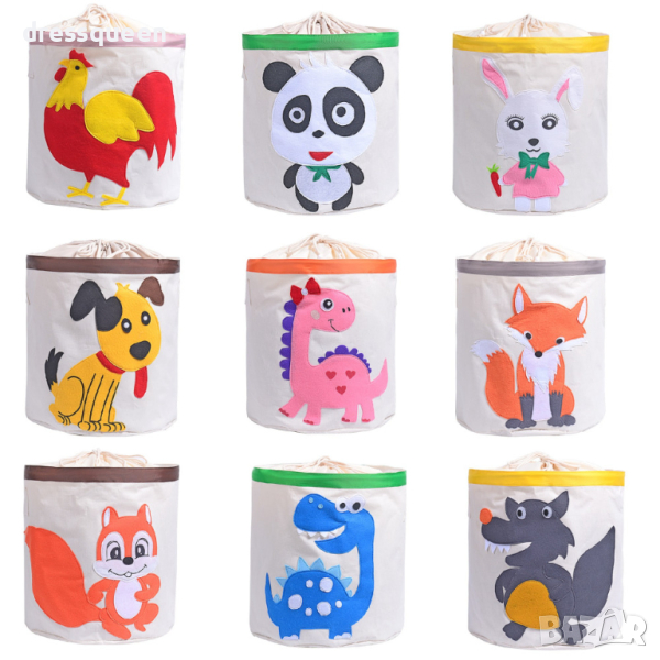 3891 Овален кош за играчки с детски десен животни , снимка 1