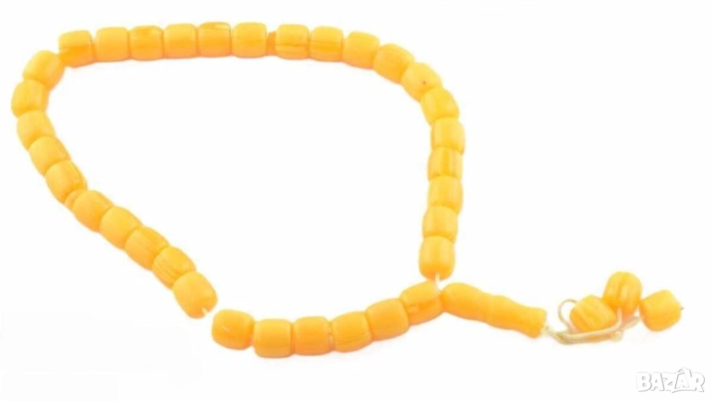 Желта османска броеница 33 зърна , снимка 1