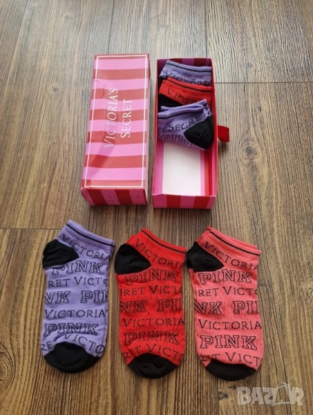 Страхотни дамски къси чорапи VICTORIA SECRET и MOSCHINO,  един размер. 6бр в кутия , ароматизирани, снимка 1