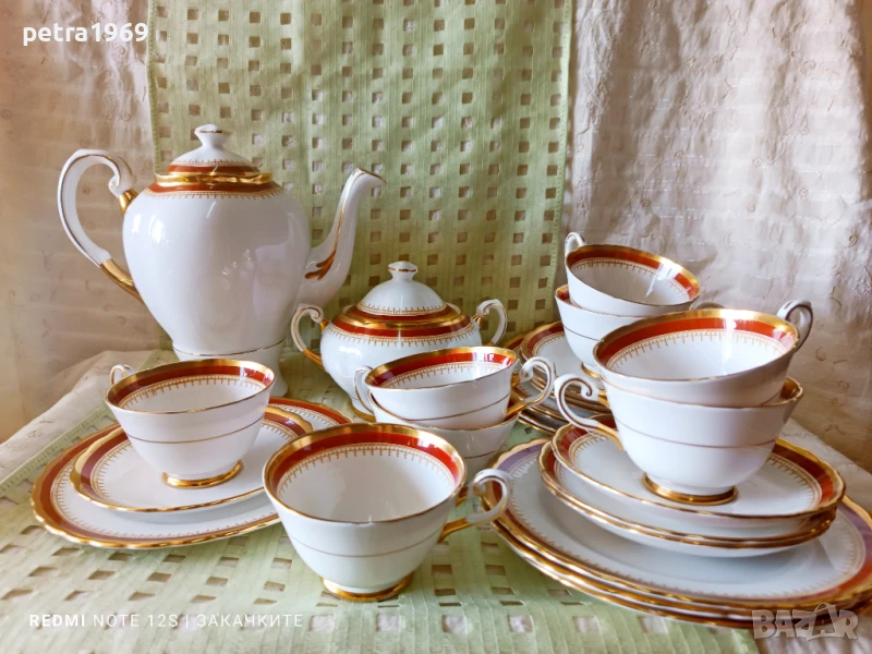 Пълен английски порцеланов сервиз, костен порцелан, снимка 1