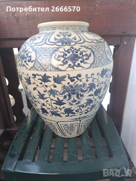 YUAN DYNASTY blue and white vase  , китайска ваза, снимка 1