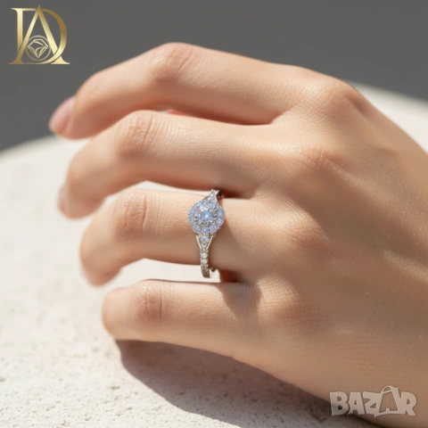 Нов Златен Пръстен с 0.82кт Естествени Диаманти, снимка 3 - Пръстени - 42936255