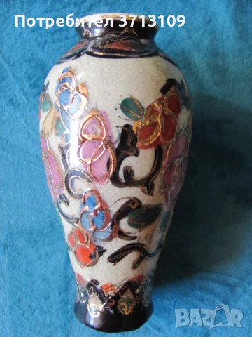 Порцеланова ваза SATSUMA, ръчно рисувана ,маркирана, снимка 6 - Антикварни и старинни предмети - 48652795