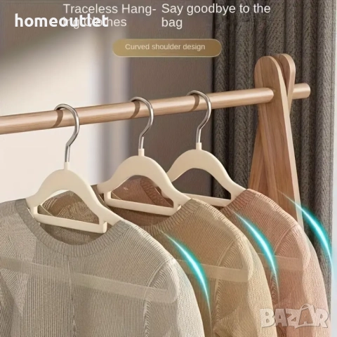 ПРОМОЦИЯ Кадифени закачалки с лента за аксесоари (к-кт от 54 бр.) X0016LEYZ7, снимка 7 - Закачалки - 51653696