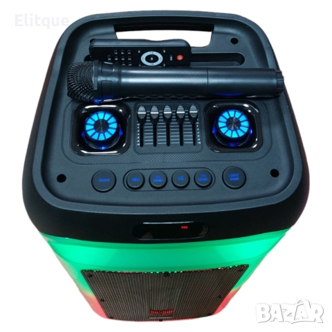 Преносима светеща караоке тонколона с микрофон и дистанционно управление  DR-1028, снимка 7 - Друга електроника - 52862468