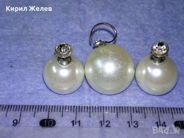 КОМПЛЕКТ РЕТРО БИЖУТА АР ДЕКО СТИЛ - МЕДАЛЬОН с ОБЕЦИ с ФАСЕТИРАНИ БЛЕСТЯЩИ КРИСТАЛЧЕТА 37056, снимка 6 - Бижутерийни комплекти - 40684925