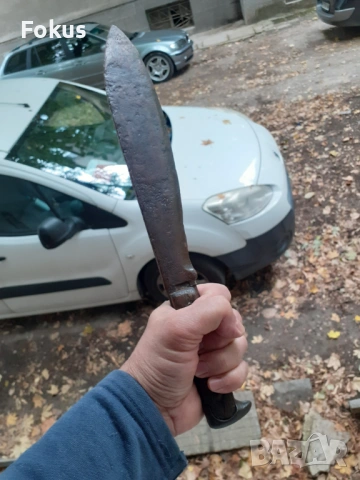 Стар масивен кован военен боен нож мачете ПСВ маркировка, снимка 6 - Антикварни и старинни предмети - 53270243