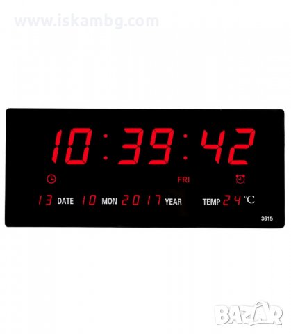 ГОЛЯМ СТЕНЕН LED ЕЛЕКТРОНЕН ЧАСОВНИК JH - код 3615 , снимка 8 - Друга електроника - 33991104