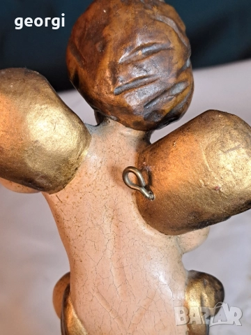 стара дървена статуетка на ангел херувим 29/3, снимка 7 - Декорация за дома - 52343127