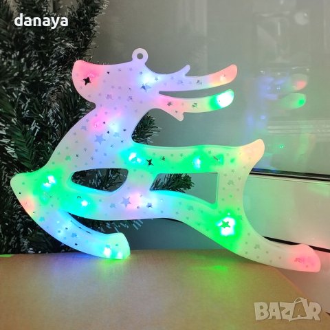 4228 Светещ коледен елен с преливащи LED свeтлини украса за стена, снимка 6 - Декорация за дома - 42673765