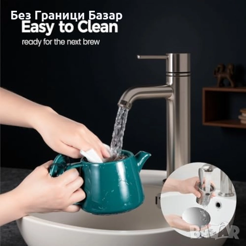 Нов Чайник 600 мл порцелан топлоустойчив със сваляем инфузер за чай, снимка 7 - Други - 52469888