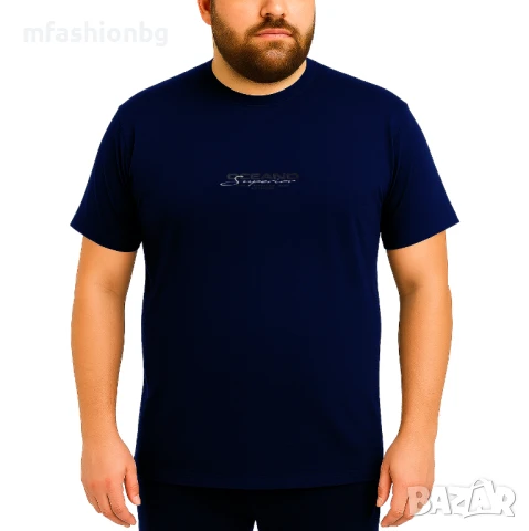 Мъжки тениски "BLUE & RED" - Големи размери до 7XL, снимка 4 - Тениски - 50923826