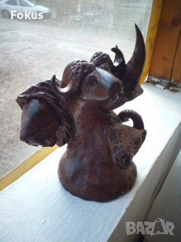 Невероятна уникална статуетка дърво абанос африка животни, снимка 11 - Антикварни и старинни предмети - 53503613