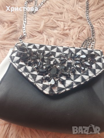 Чанта Алдо с камъни в бяло и черно  22,00лв., снимка 3 - Чанти - 41491376