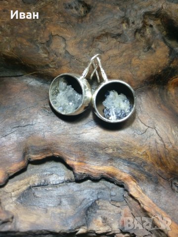 Сребърни обеци с кристали, снимка 2 - Обеци - 35771245