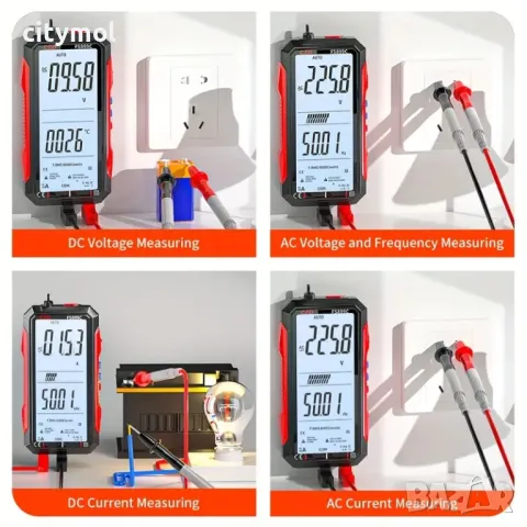 Мултиметър FS899C, 4.8 " екран, автоматичен, DC/AC ток, напрежение, капацитет, съпротивление, NCV, а, снимка 2 - Други инструменти - 48604823