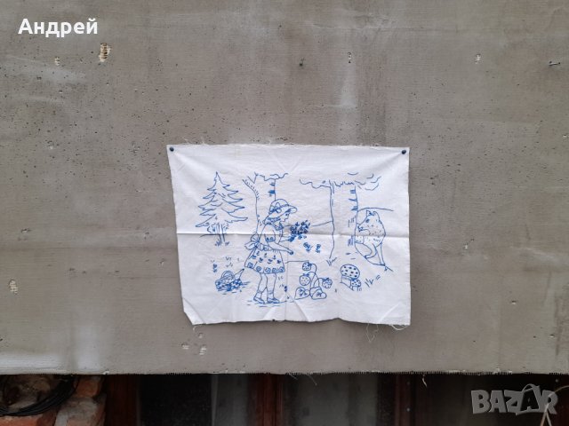 Старинна бродирана калъфка за възглавница #12