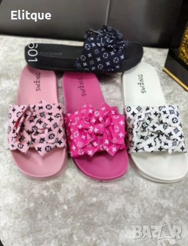 Дамски плажни чехли с панделка и умело приложени арт елементи заобикалящи вашите стъпки с лукс