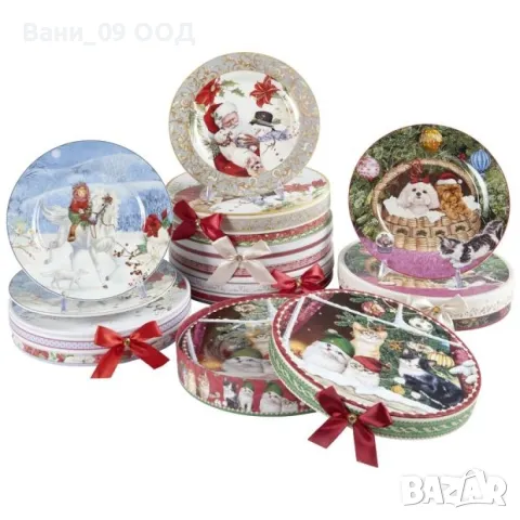 Подаръчен сет 2 коледни чинии в луксозна кутия , снимка 4 - Чинии - 47527406