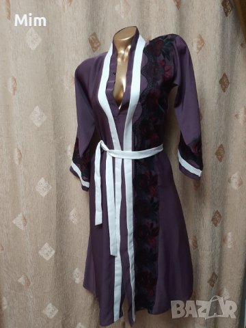 М Халат с дълъг ръкав в лилаво , снимка 2 - Нощници - 39099325