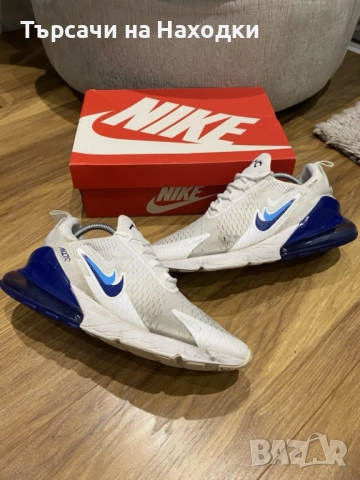 €160  Мъжки маратонки Nike Air Max 270 (Бяло/Синьо) Размер EU 46 UK 11 ползвани
