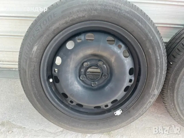 Железни джанти + много добри летни гуми за Volkswagen 5х112 - R15, снимка 2 - Гуми и джанти - 50160255