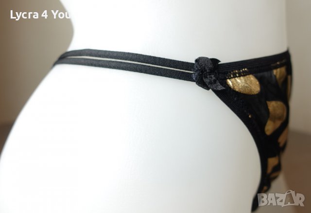 C&A Lingerie XS/S черни лъскави прашки със златни сърца, снимка 6 - Бельо - 40080299