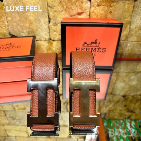 Hermes ⚜️ Естествена Кожа с Кутия, снимка 15 - Колани - 53374192