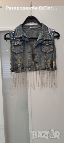 Ефектно дънково елече , снимка 7 - Елеци - 25843872