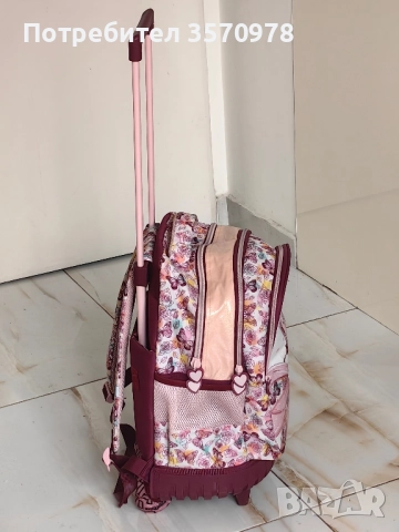 Розова ученическа раница MUST Yummy Butterfly, снимка 4 - Раници - 52549611