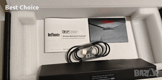 Безжична механична клавиатура RedThunder K95, TFT екран и копчета, трирежимна BT5.0/2.4GHz/USB-C, снимка 6 - Клавиатури и мишки - 53057398