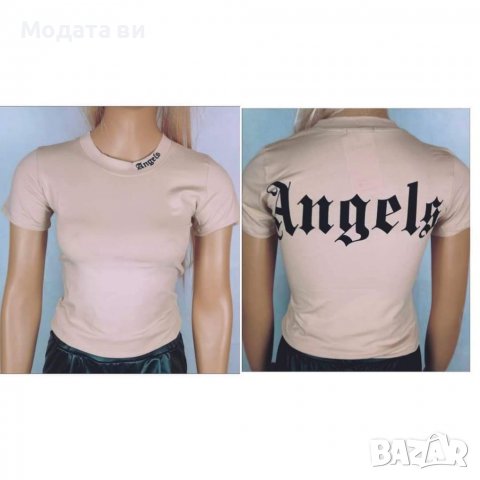 🚨 Промоция ⚜️Дамска тениска в бежов цвят , снимка 1 - Тениски - 36513712