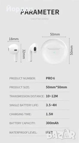 Безжични слушалки Air Pro 6 TWS Fone Bluetooth Original , снимка 15 - Безжични слушалки - 50894783